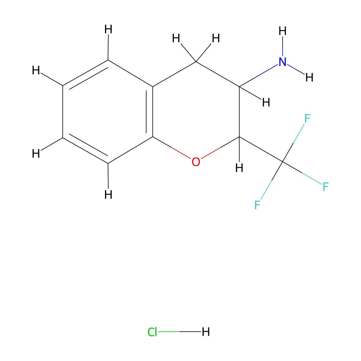 2-(Trifluoromethyl)-3,4-dihydro-2H-1-benzopyran-3-amine hydrochloride molecular structure, CAS 2060005-51-6