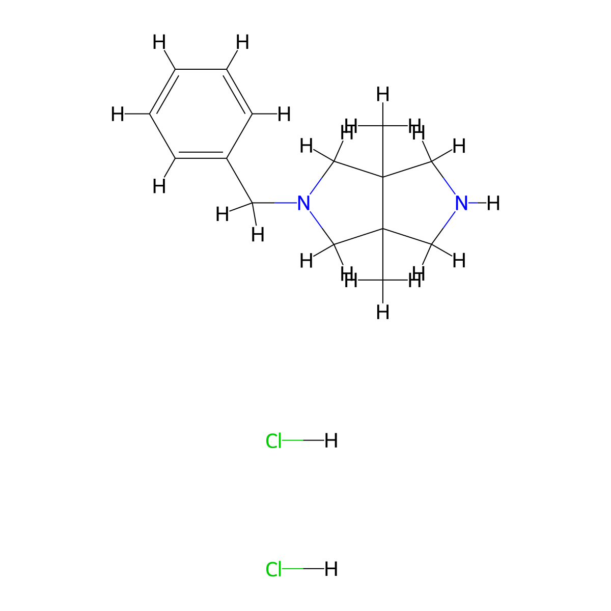 2-Benzyl-3a,6a-dimethyl-octahydropyrrolo[3,4-c]pyrrole dihydrochloride molecular structure, CAS 2060005-54-9