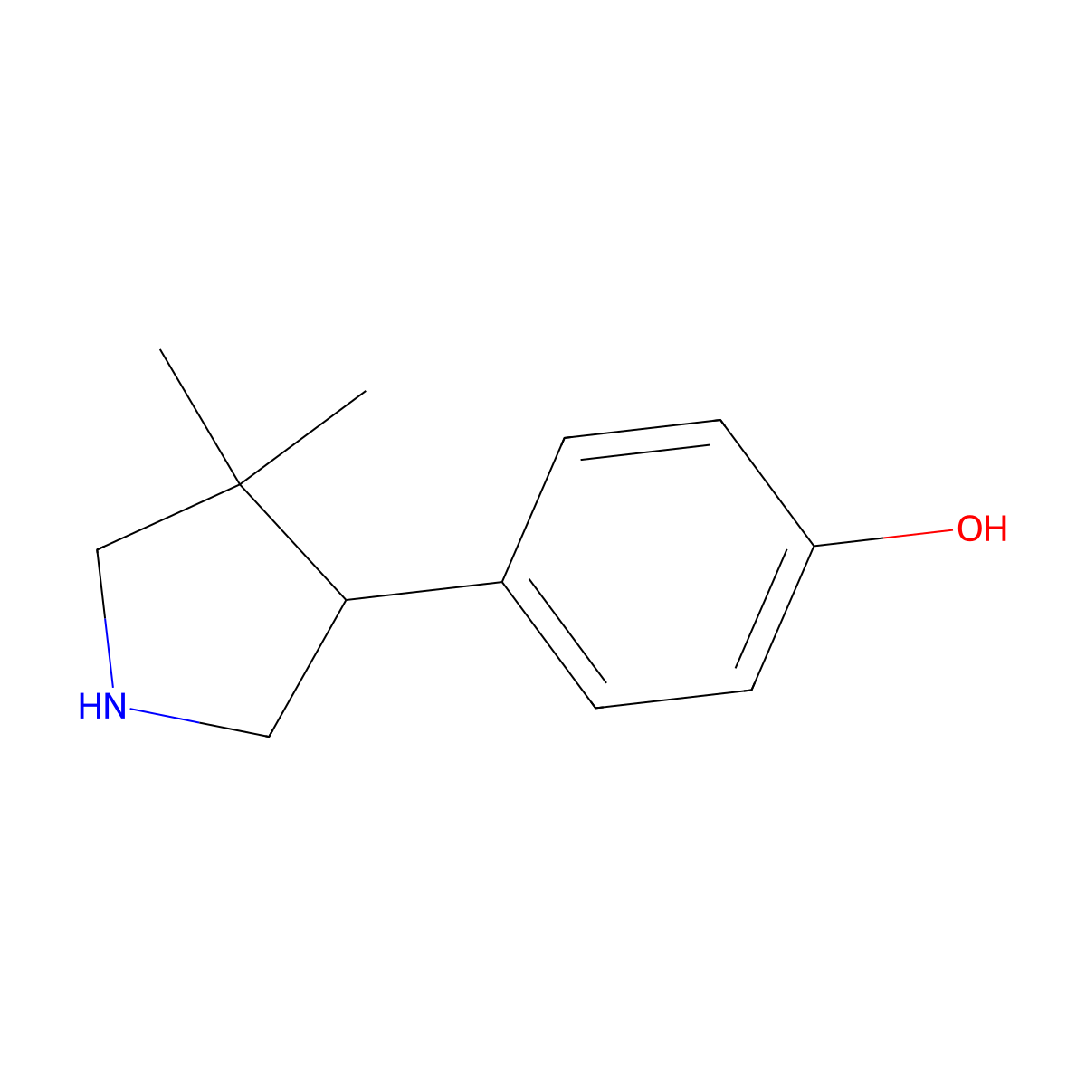 4-(4,4-Dimethylpyrrolidin-3-yl)phenol molecular structure, CAS 2060005-66-3
