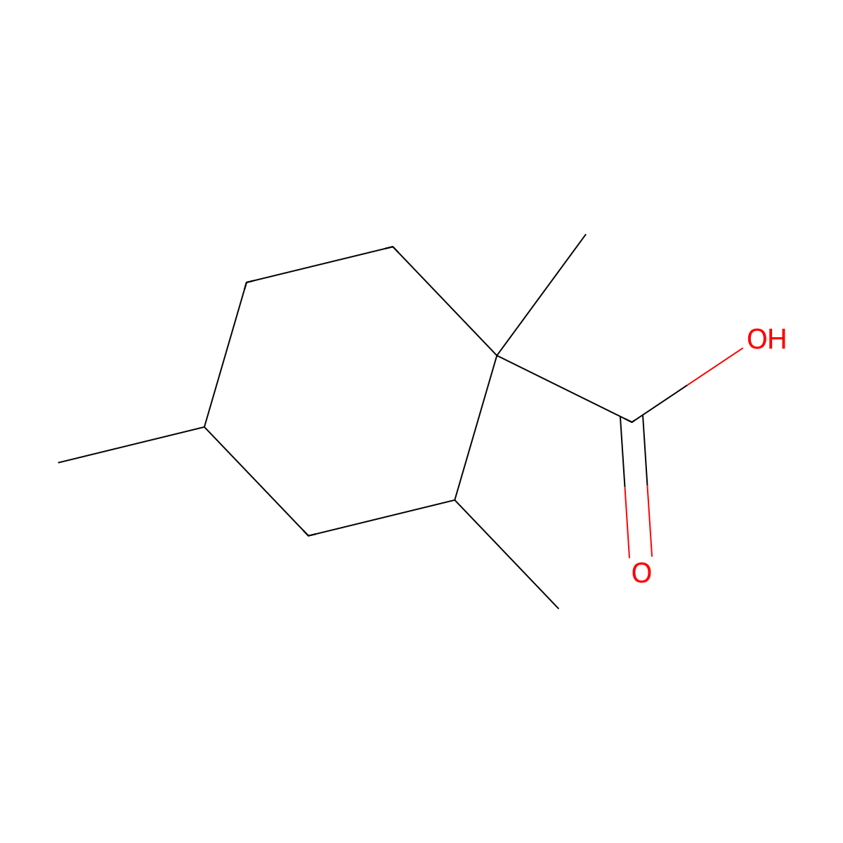 1,2,4-Trimethylcyclohexane-1-carboxylic acid molecular structure, CAS 2060005-71-0