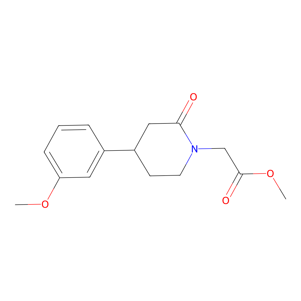 Methyl 2-[4-(3-methoxyphenyl)-2-oxopiperidin-1-yl]acetate molecular structure, CAS 2060005-72-1