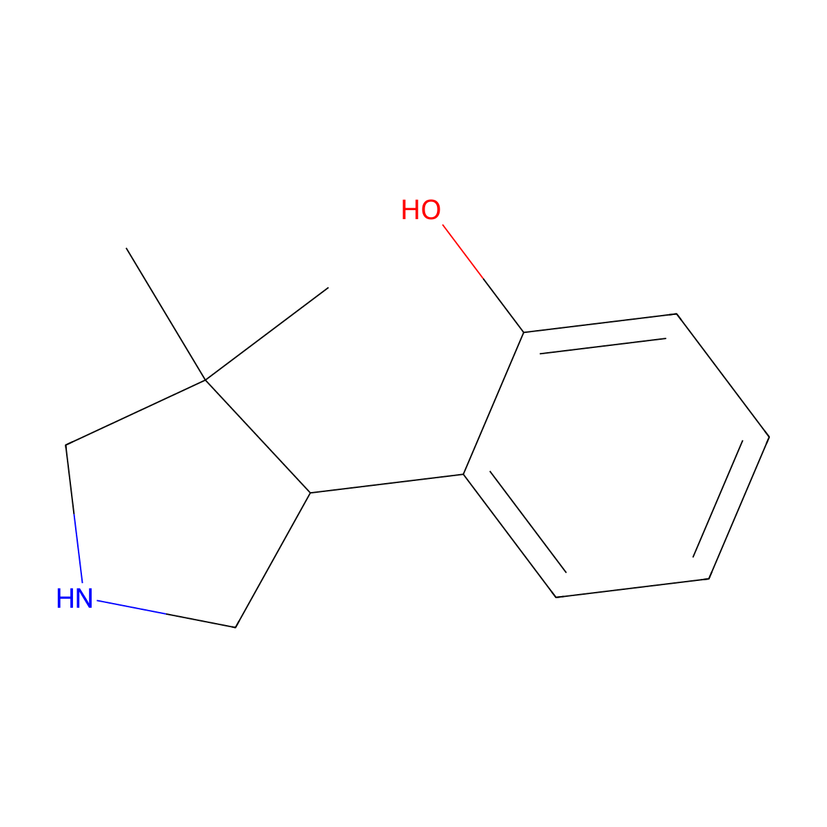 2-(4,4-Dimethylpyrrolidin-3-yl)phenol molecular structure, CAS 2060005-73-2