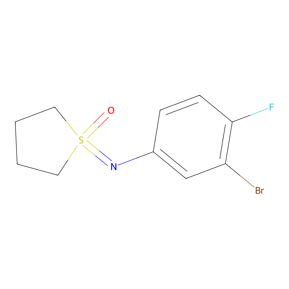 1-[(3-Bromo-4-fluorophenyl)imino]-1lambda6-thiolan-1-one molecular structure, CAS 2060005-74-3