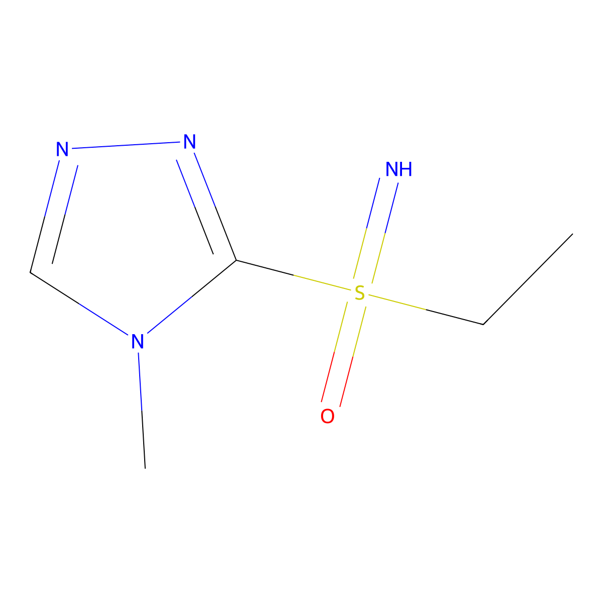 Ethyl(imino)(4-methyl-4H-1,2,4-triazol-3-yl)-lambda6-sulfanone molecular structure, CAS 2060005-75-4