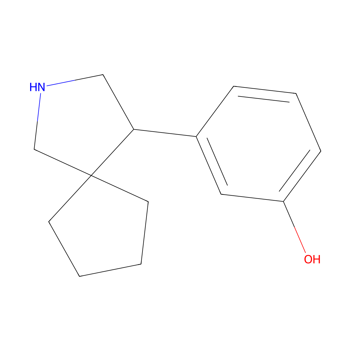 3-{2-Azaspiro[4.4]nonan-4-yl}phenol molecular structure, CAS 2060005-86-7