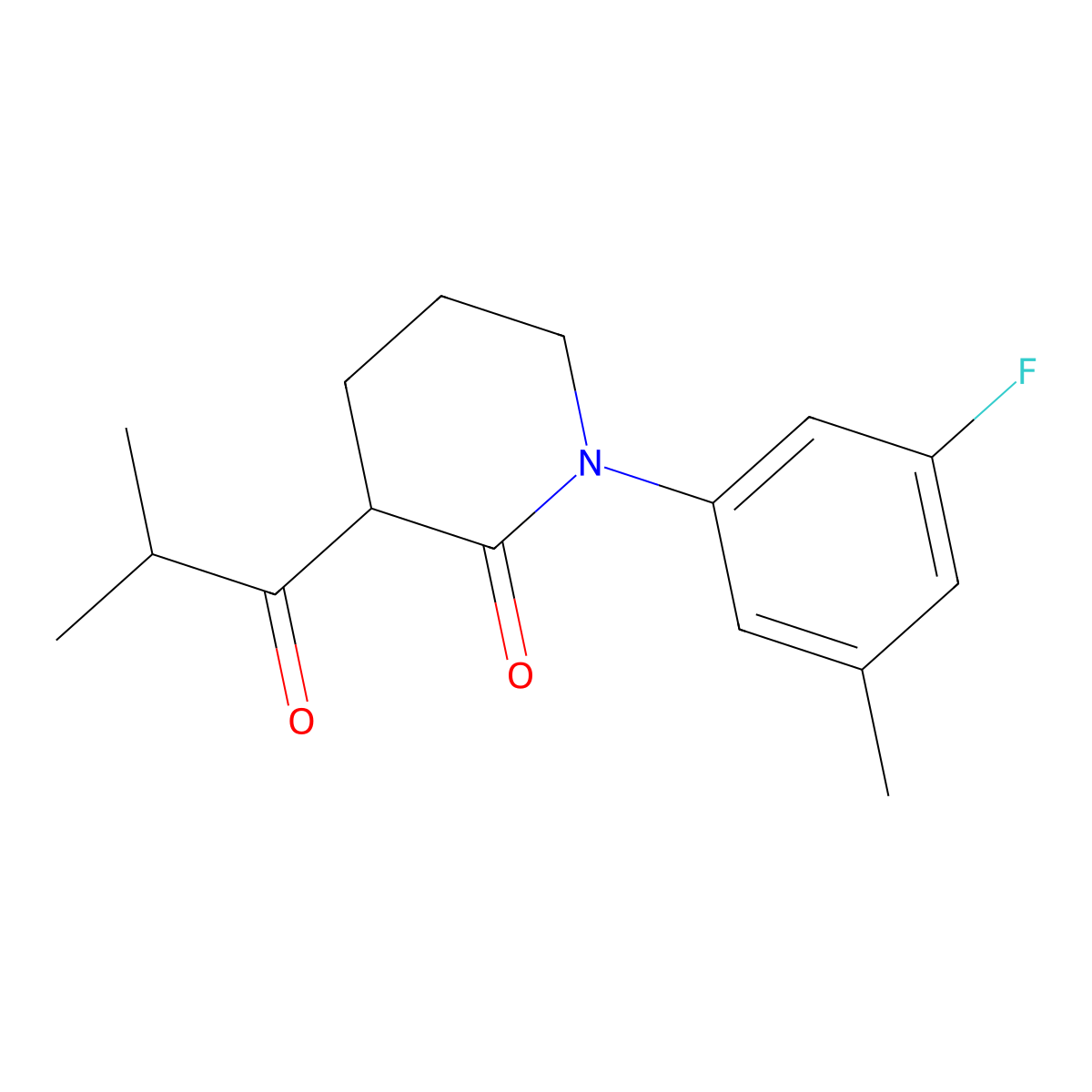 1-(3-Fluoro-5-methylphenyl)-3-(2-methylpropanoyl)piperidin-2-one molecular structure, CAS 2060005-90-3