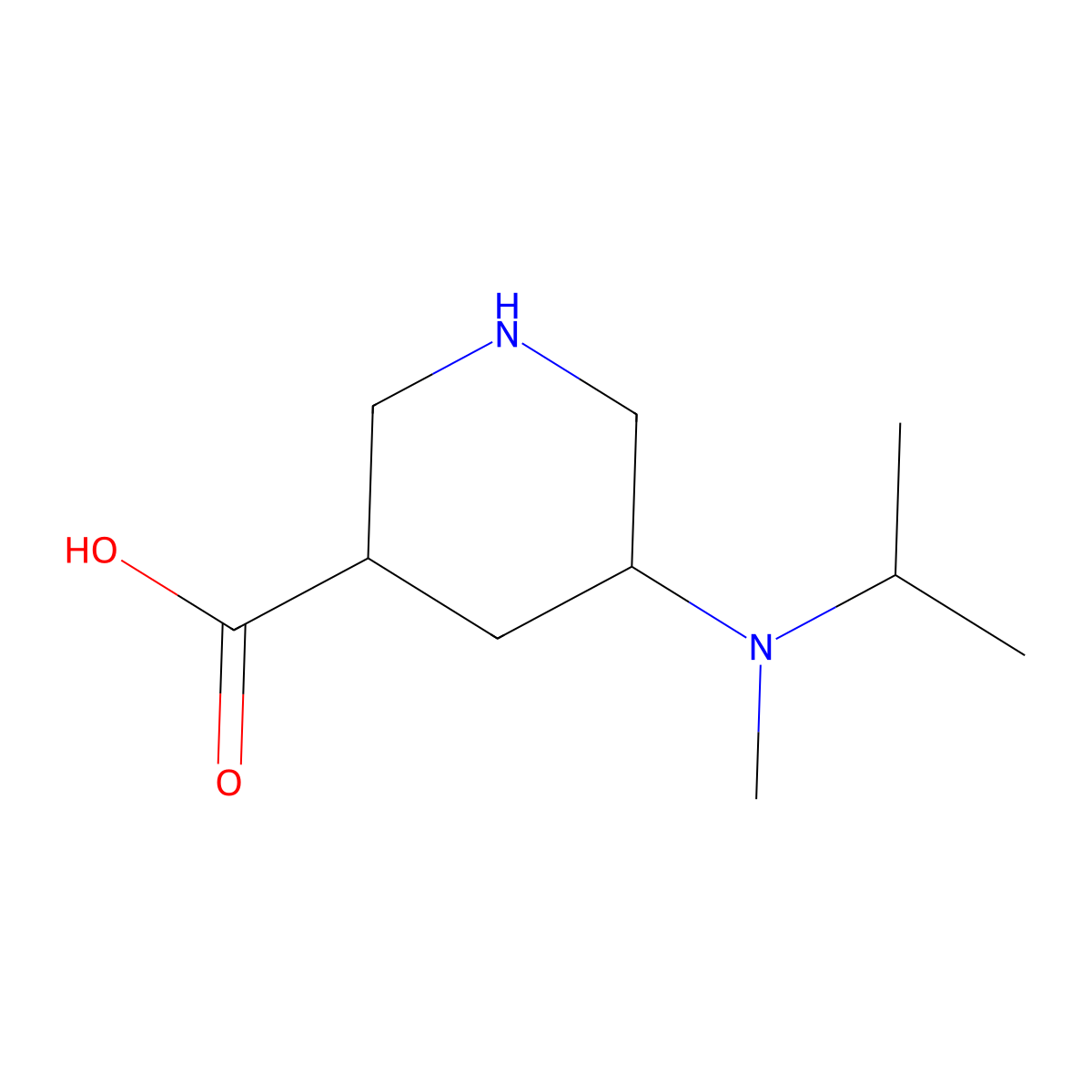 5-[Methyl(propan-2-yl)amino]piperidine-3-carboxylic acid molecular structure, CAS 2060005-94-7