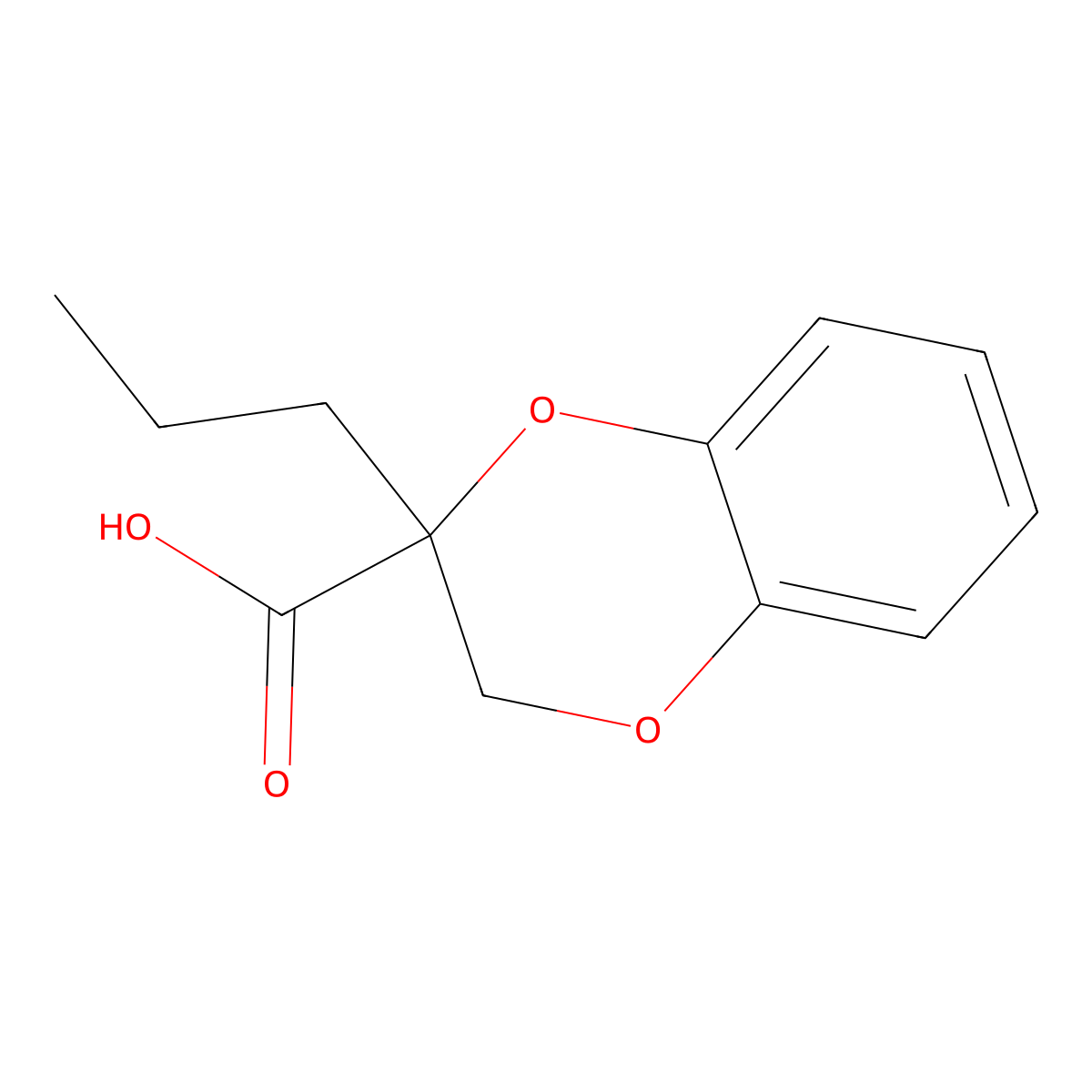 2-Propyl-2,3-dihydro-1,4-benzodioxine-2-carboxylic acid molecular structure, CAS 2060005-96-9
