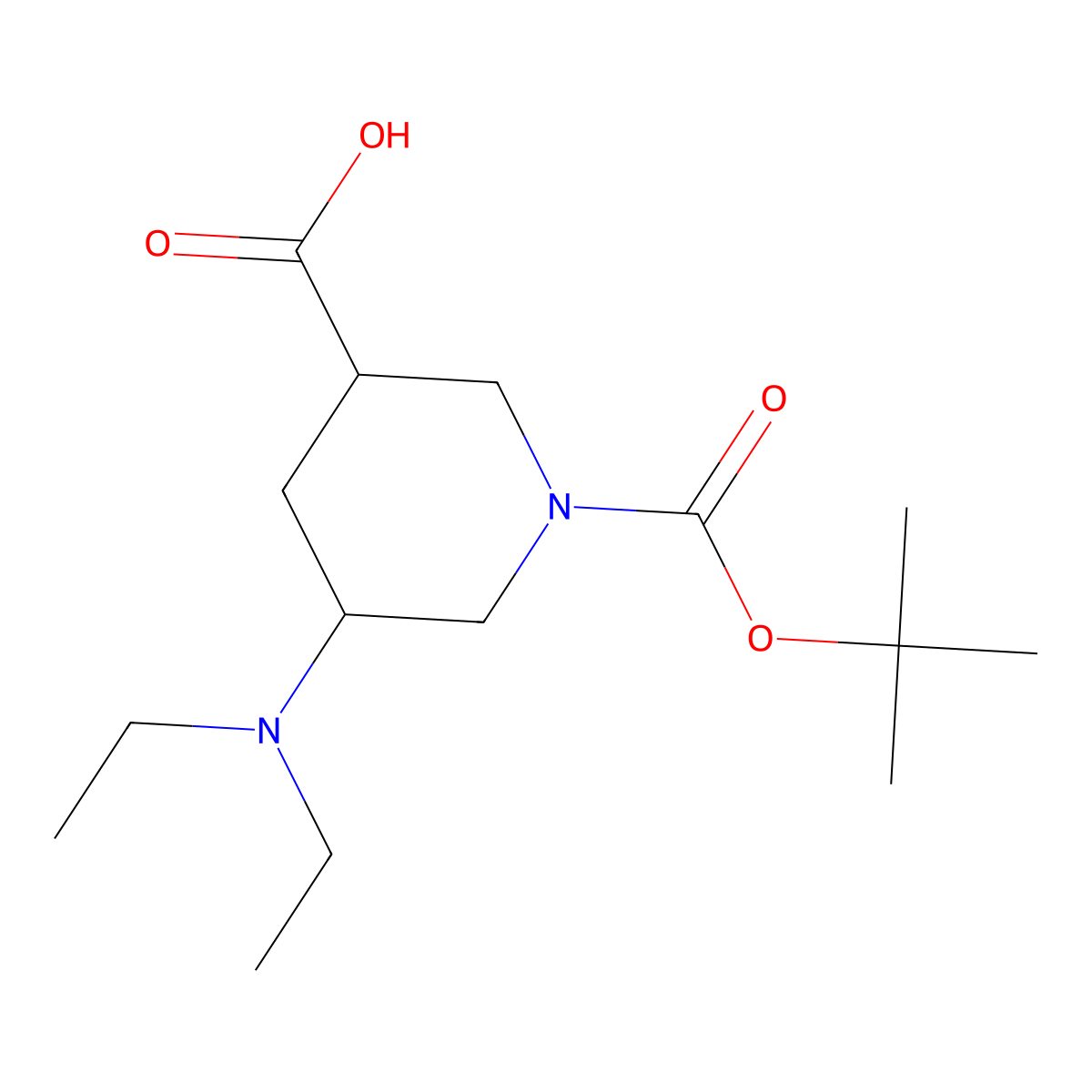 1-[(tert-Butoxy)carbonyl]-5-(diethylamino)piperidine-3-carboxylic acid molecular structure, CAS 2060005-98-1