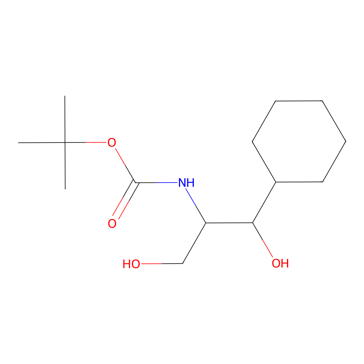 tert-butyl N-(1-cyclohexyl-1,3-dihydroxypropan-2-yl)carbamate molecular structure, CAS 2060006-08-6