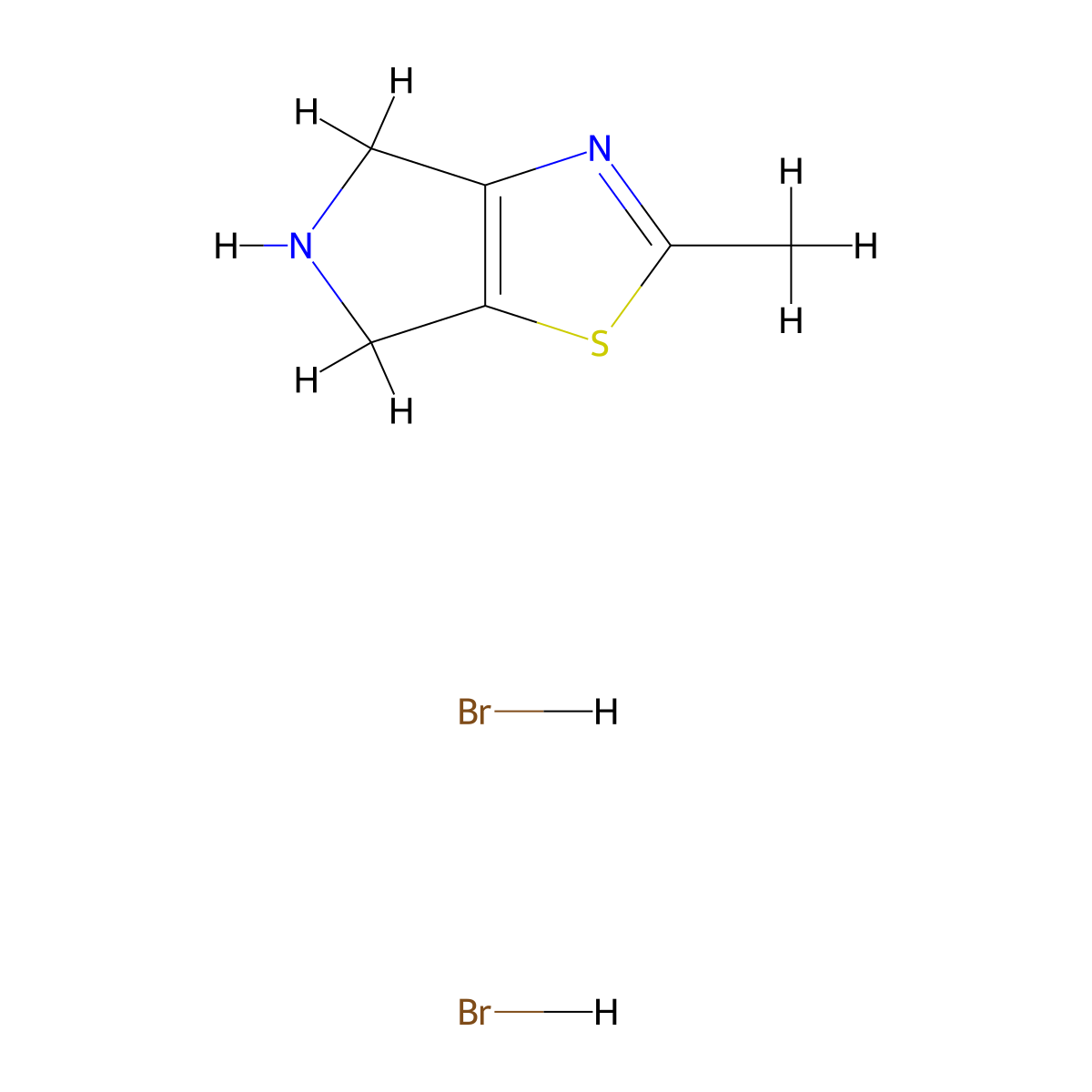 2-methyl-4H,5H,6H-pyrrolo(3,4-d)(1,3)thiazole dihydrobromide molecular structure, CAS 2060006-12-2