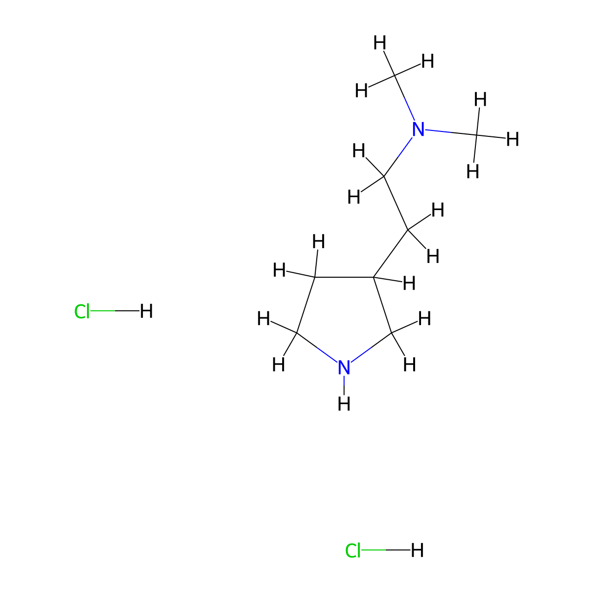 N,N-Dimethyl-2-(pyrrolidin-3-yl)ethan-1-amine dihydrochloride molecular structure, CAS 2060006-15-5