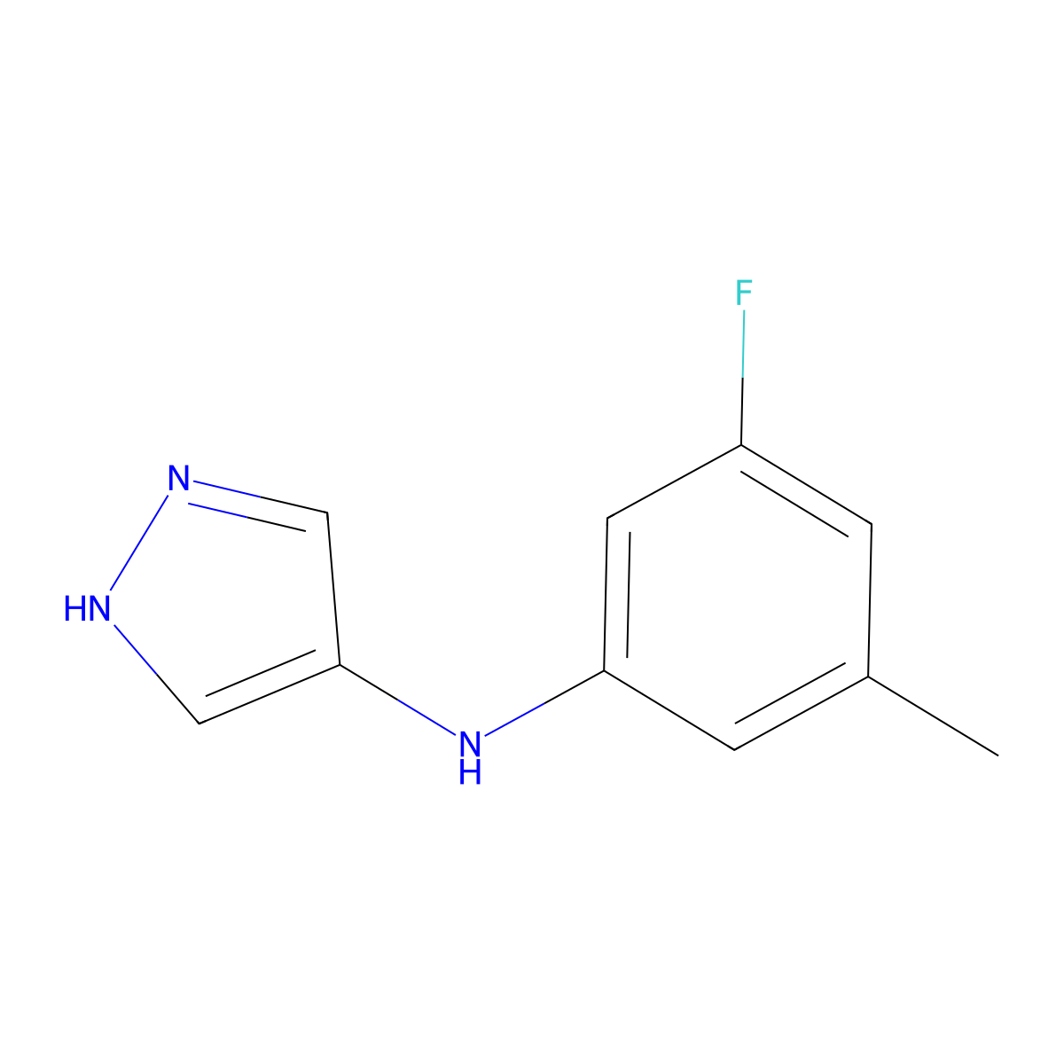 N-(3-Fluoro-5-methylphenyl)-1H-pyrazol-4-amine molecular structure, CAS 2060006-16-6