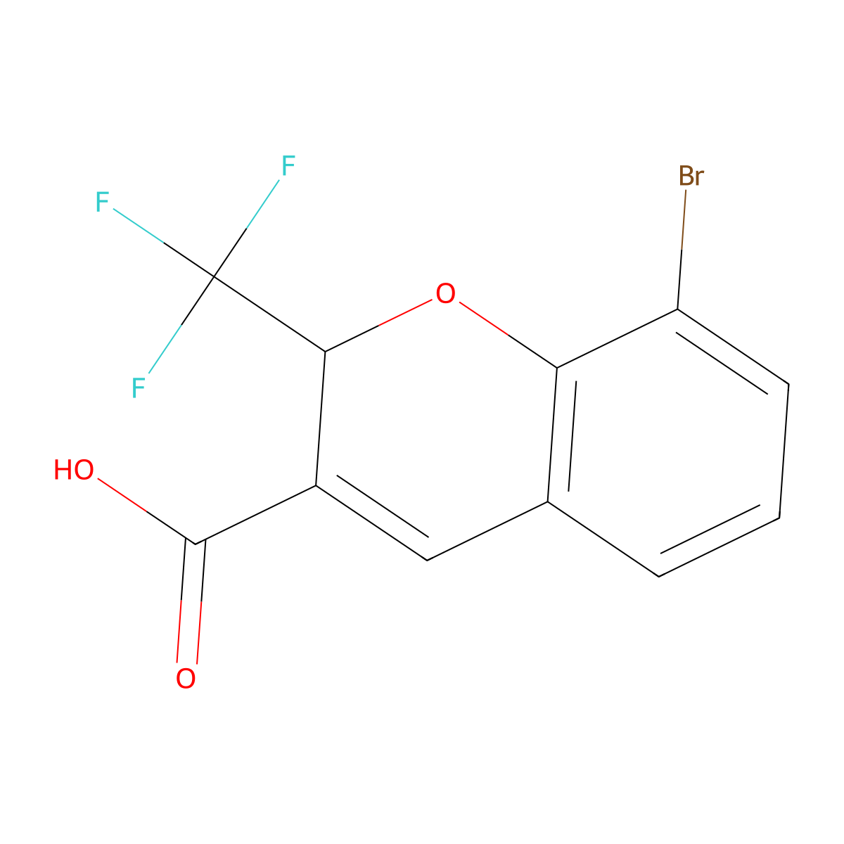 8-bromo-2-(trifluoromethyl)-2H-chromene-3-carboxylic acid molecular structure, CAS 2060006-23-5