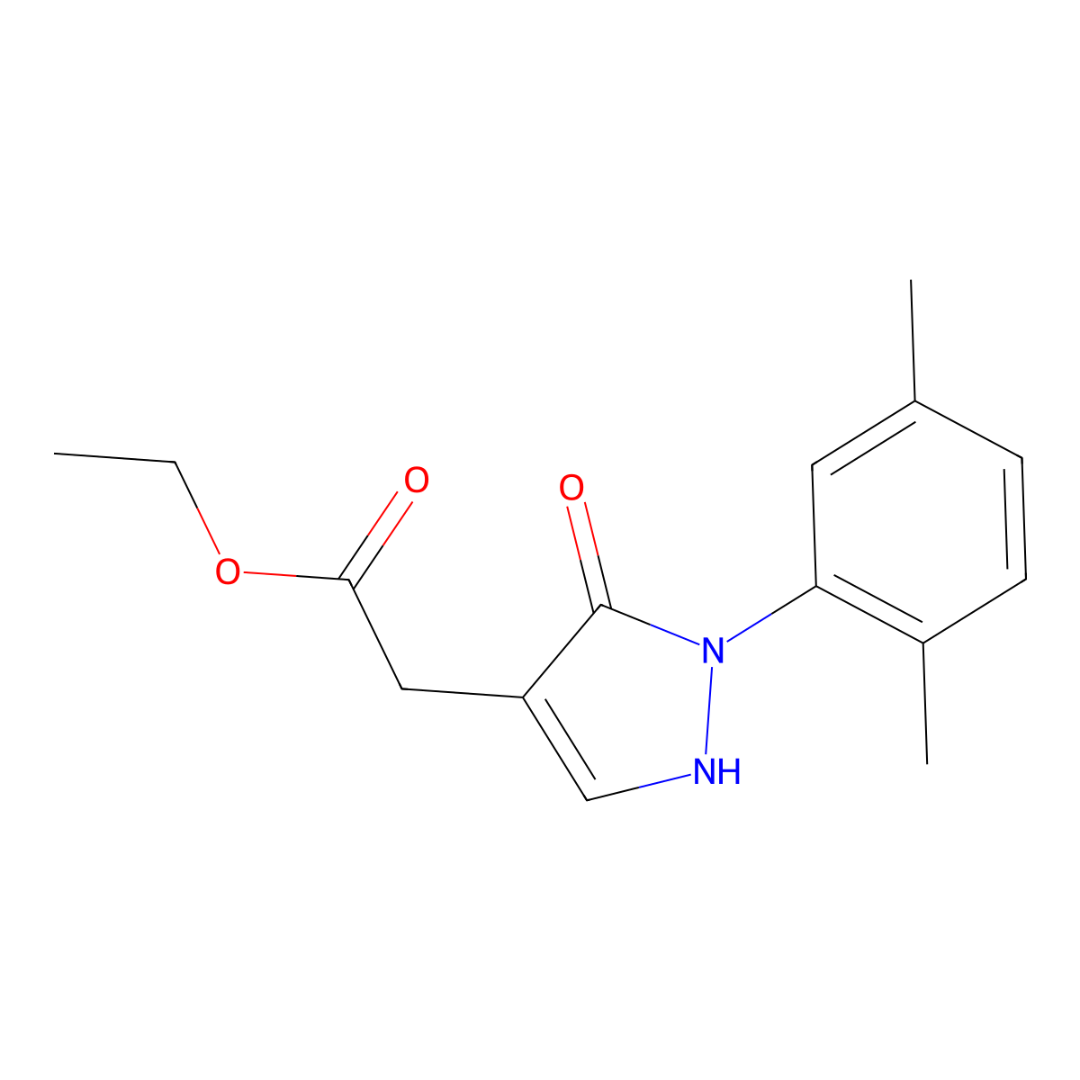 Ethyl 2-[2-(2,5-dimethylphenyl)-3-oxo-2,3-dihydro-1H-pyrazol-4-yl]acetate molecular structure, CAS 2060006-25-7