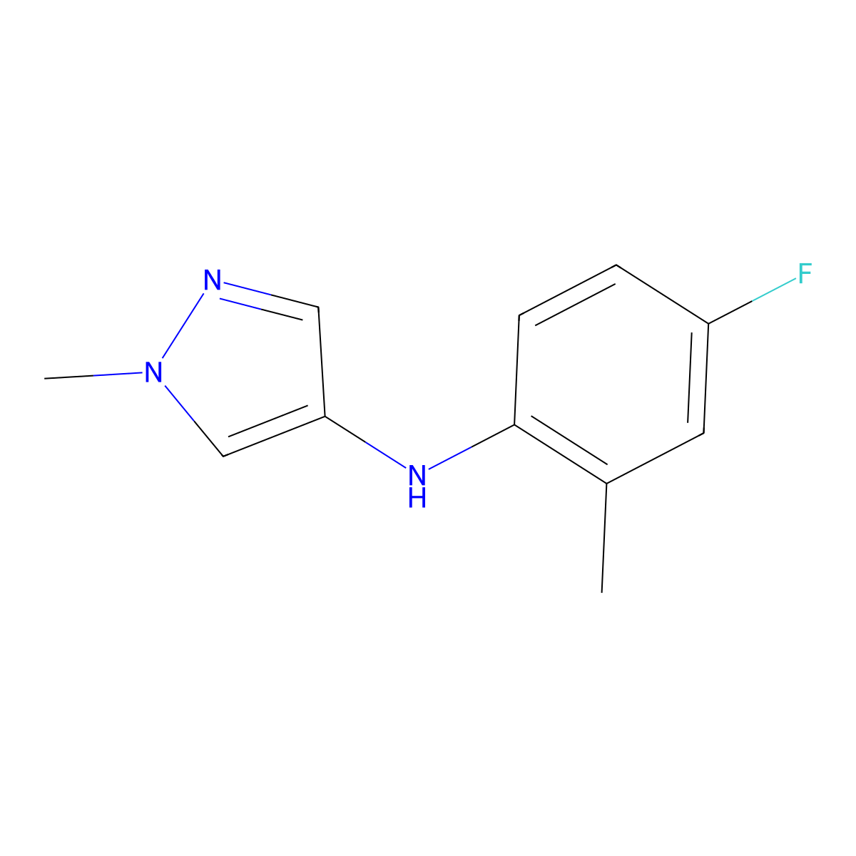 N-(4-Fluoro-2-methylphenyl)-1-methyl-1H-pyrazol-4-amine molecular structure, CAS 2060006-27-9