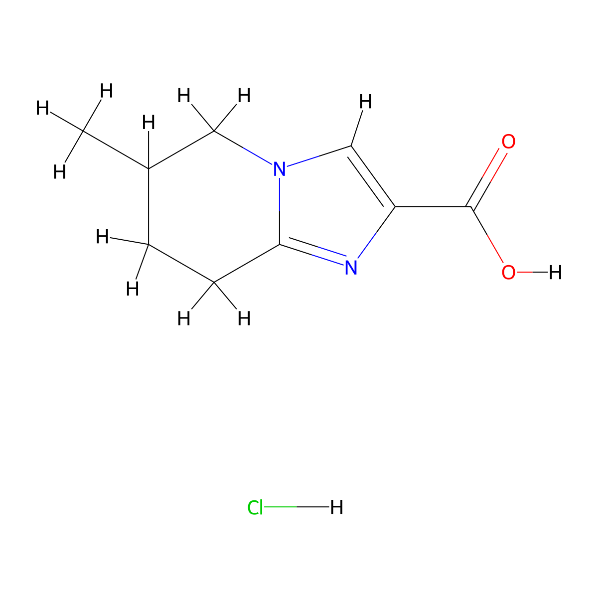 6-methyl-5H,6H,7H,8H-imidazo[1,2-a]pyridine-2-carboxylic acid hydrochloride molecular structure, CAS 2060006-29-1