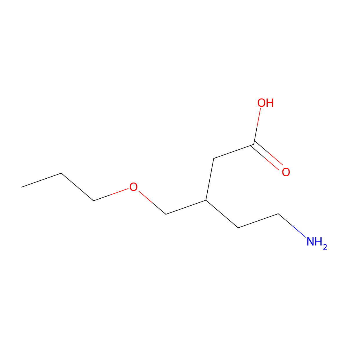 5-Amino-3-(propoxymethyl)pentanoic acid molecular structure, CAS 2060006-30-4