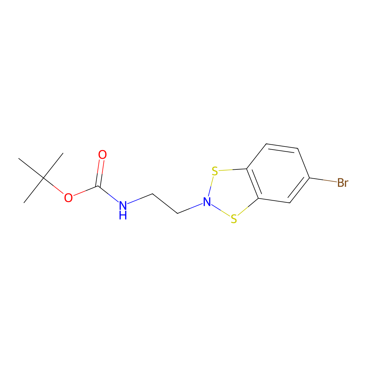tert-Butyl N-[2-(5-bromo-2H-1,3,2-benzodithiazol-2-yl)ethyl]carbamate molecular structure, CAS 2060006-34-8