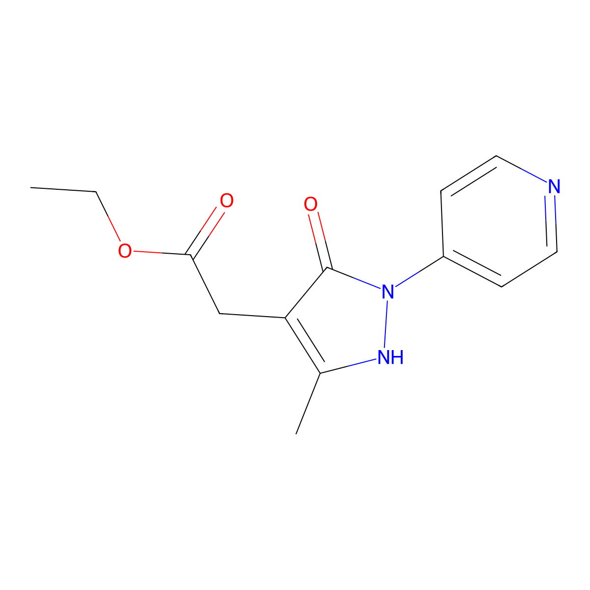 Ethyl 2-[5-methyl-3-oxo-2-(pyridin-4-yl)-2,3-dihydro-1H-pyrazol-4-yl]acetate molecular structure, CAS 2060006-36-0