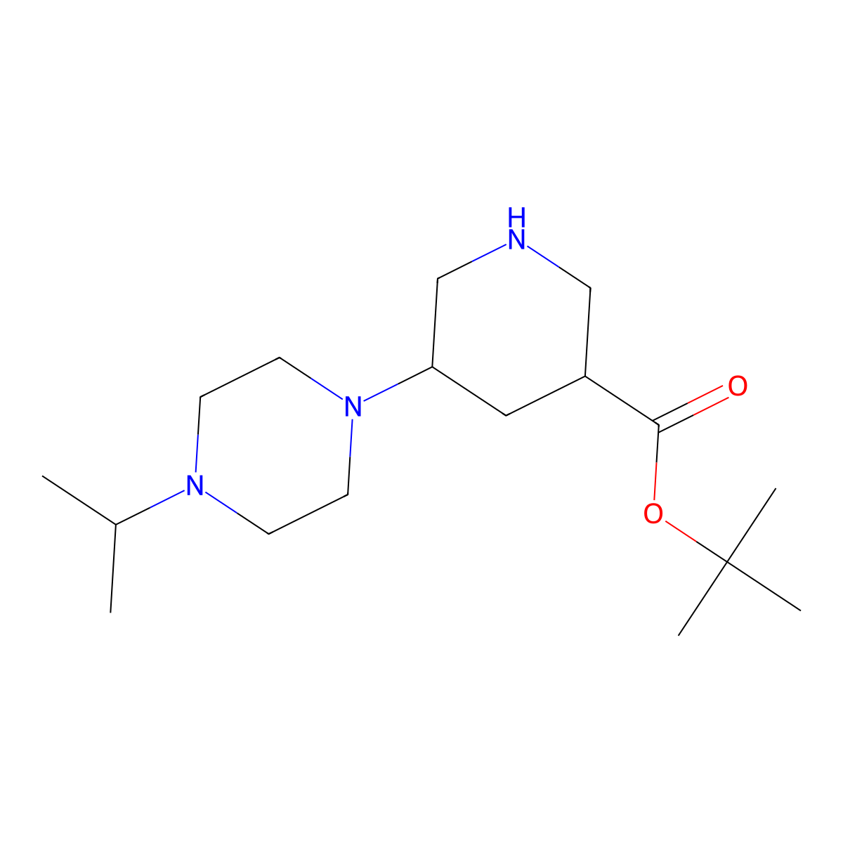 tert-Butyl 5-[4-(propan-2-yl)piperazin-1-yl]piperidine-3-carboxylate molecular structure, CAS 2060006-41-7