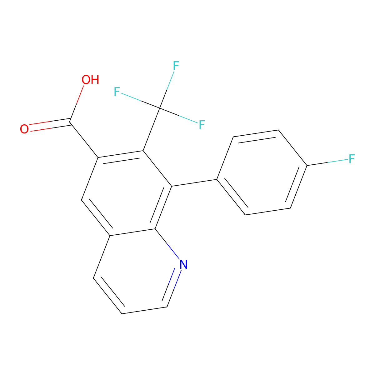 8-(4-Fluorophenyl)-7-(trifluoromethyl)quinoline-6-carboxylic acid molecular structure, CAS 2060006-42-8