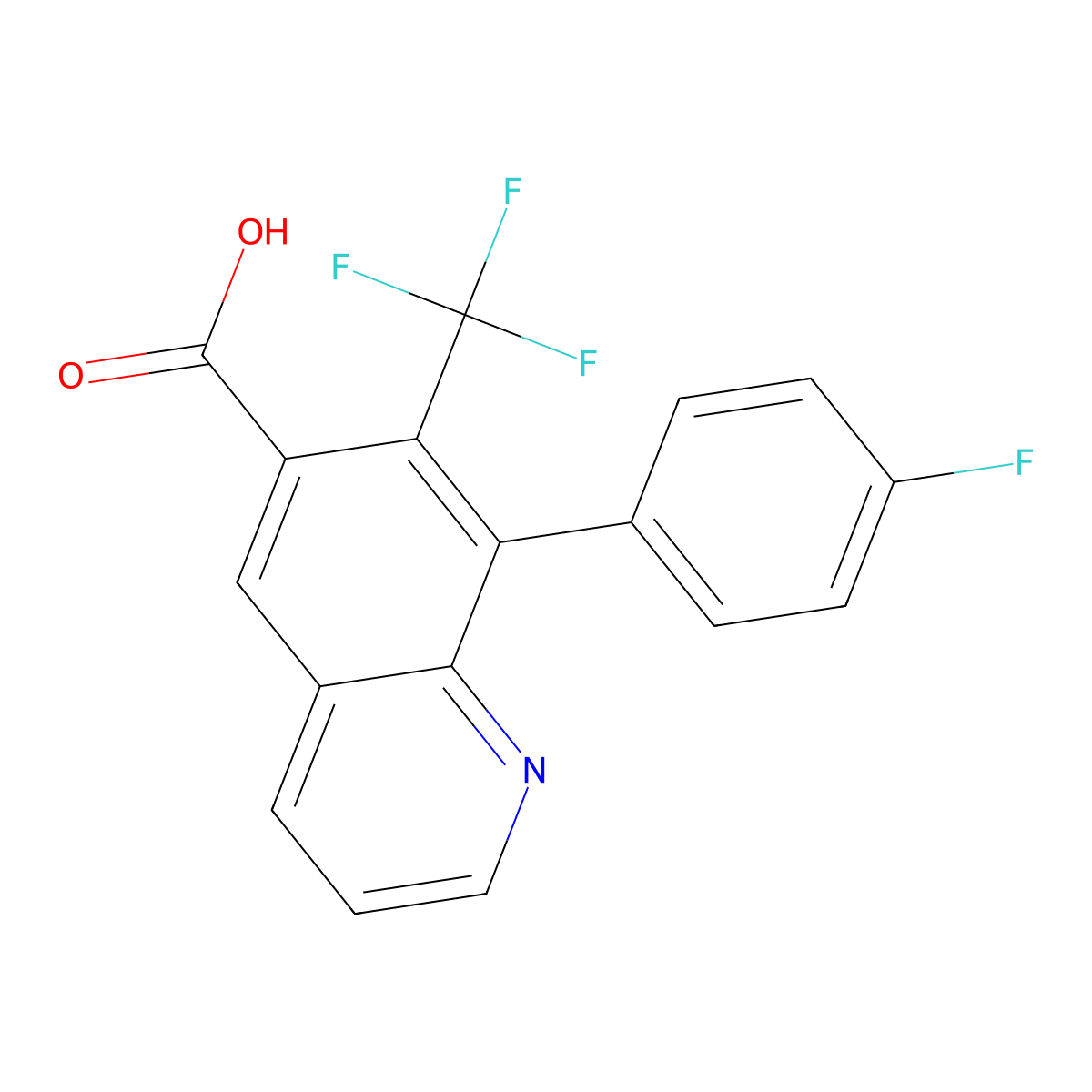 8-(4-Fluorophenyl)-7-(trifluoromethyl)quinoline-6-carboxylic acid molecular structure, CAS 2060006-42-8