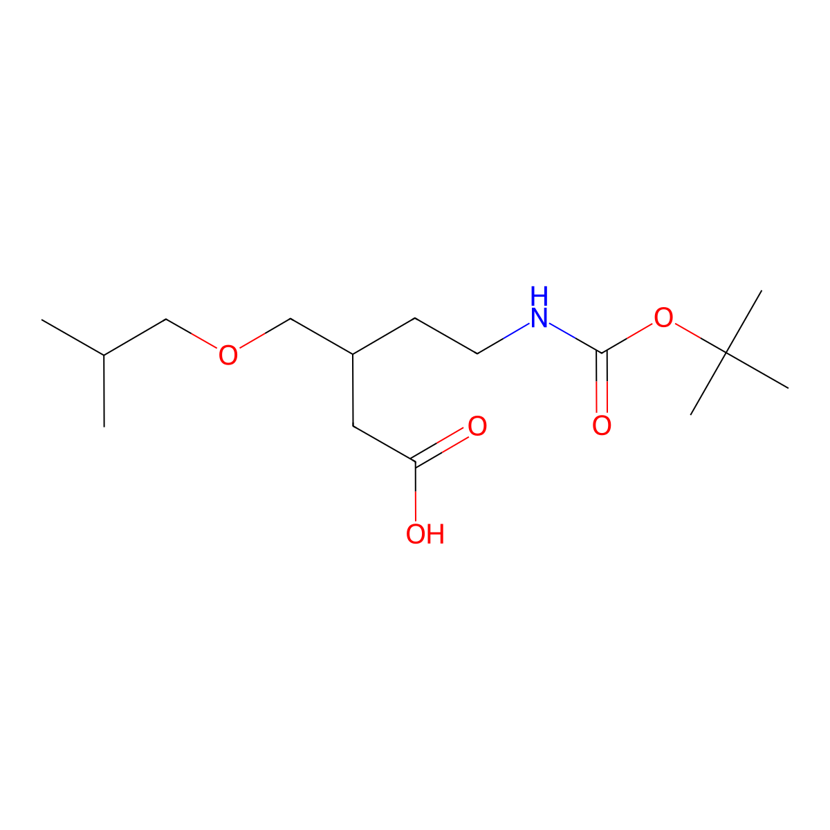 5-{[(Tert-butoxy)carbonyl]amino}-3-[(2-methylpropoxy)methyl]pentanoic acid molecular structure, CAS 2060006-49-5