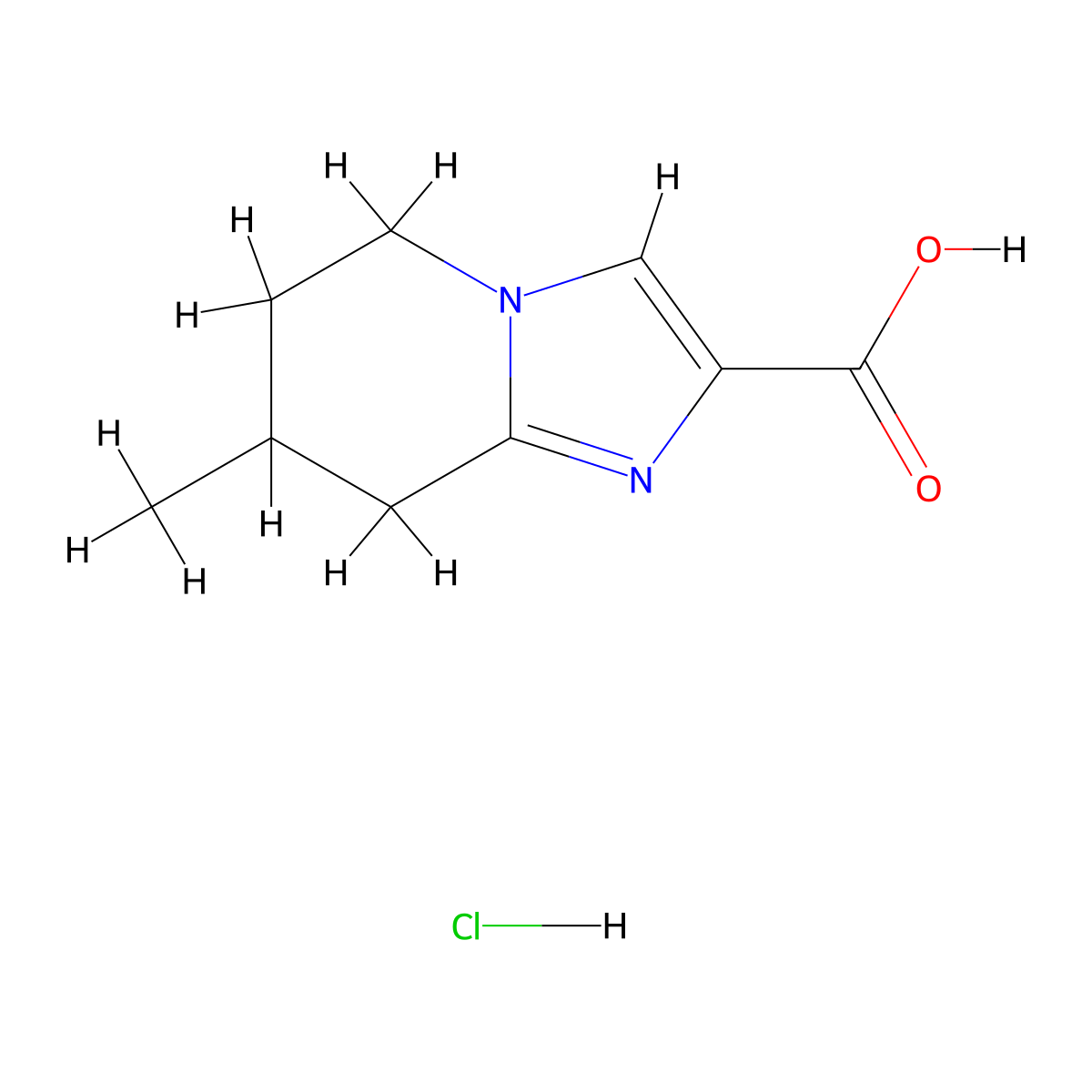 7-methyl-5H,6H,7H,8H-imidazo[1,2-a]pyridine-2-carboxylic acid hydrochloride molecular structure, CAS 2060006-57-5