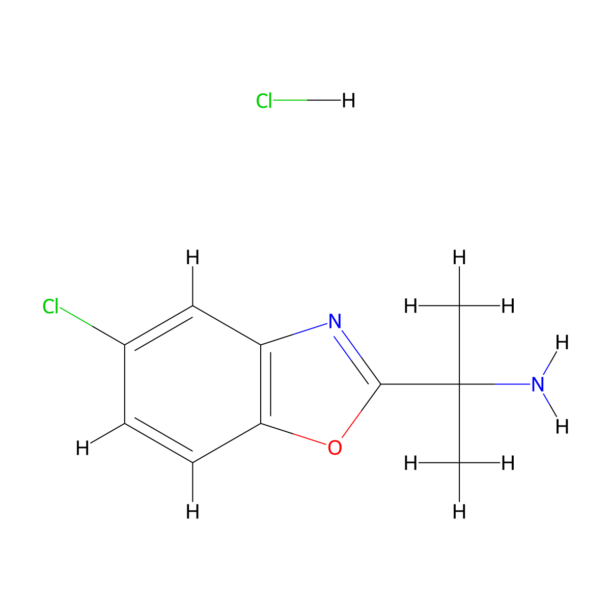 2-(5-Chloro-1,3-benzoxazol-2-yl)propan-2-amine hydrochloride molecular structure, CAS 2060006-66-6