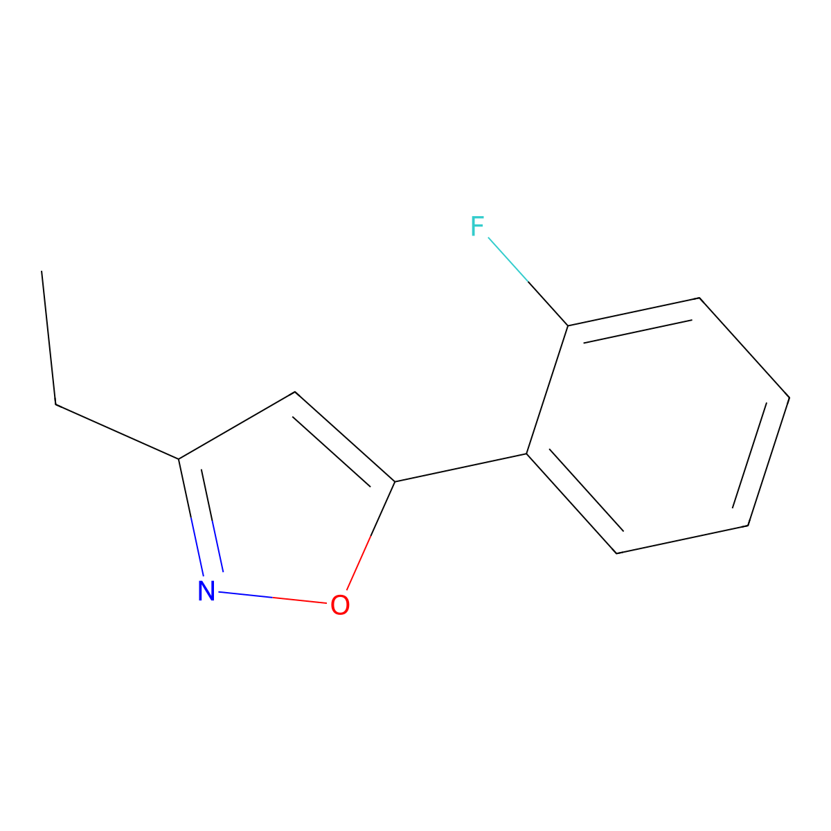 3-Ethyl-5-(2-fluorophenyl)-1,2-oxazole molecular structure, CAS 2060006-71-3