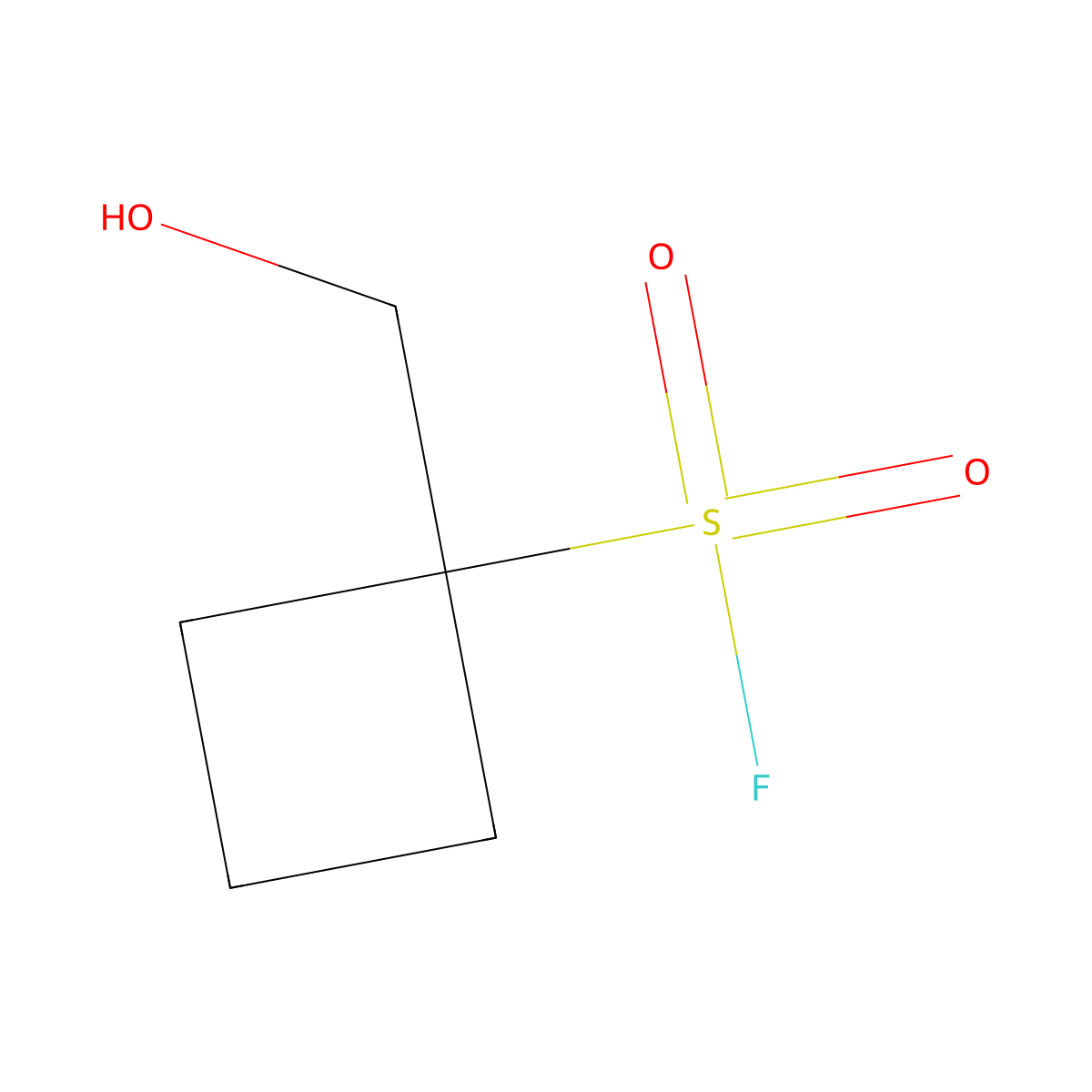 1-(Hydroxymethyl)cyclobutane-1-sulfonyl fluoride molecular structure, CAS 2060006-73-5