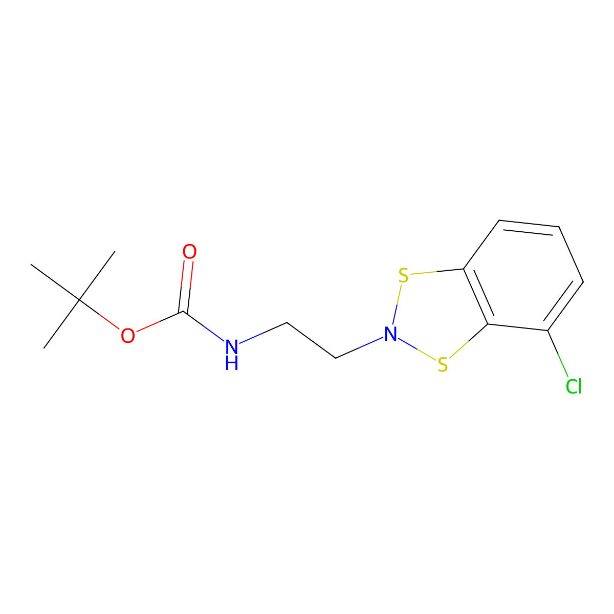 tert-Butyl N-[2-(4-chloro-2H-1,3,2-benzodithiazol-2-yl)ethyl]carbamate molecular structure, CAS 2060006-76-8