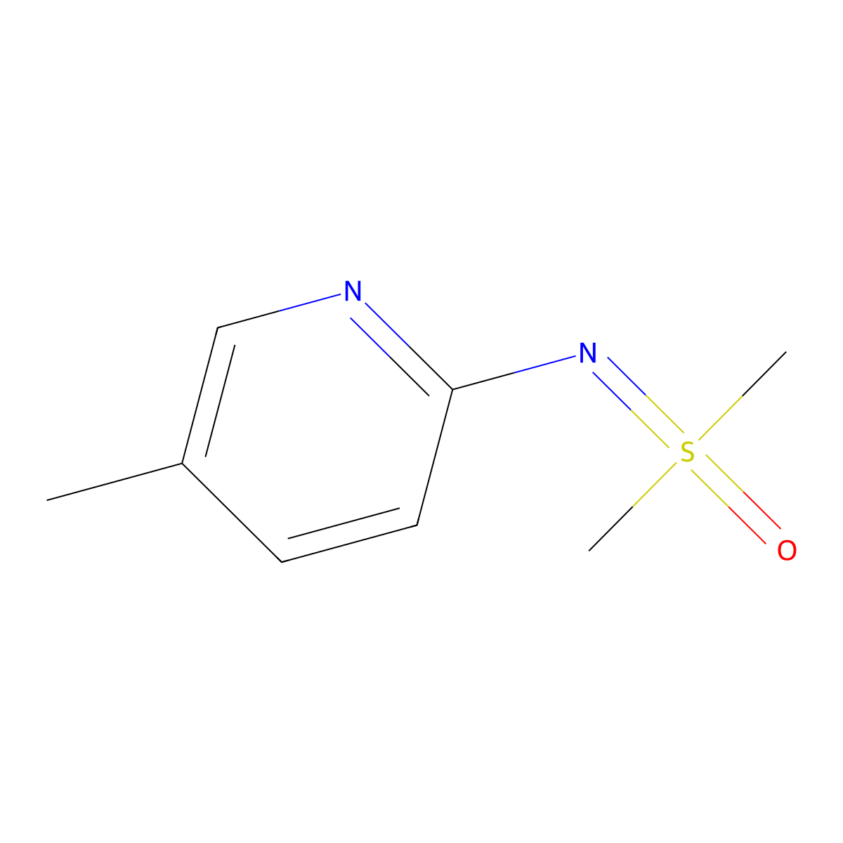 Dimethyl[(5-methylpyridin-2-yl)imino]-lambda6-sulfanone molecular structure, CAS 2060006-78-0
