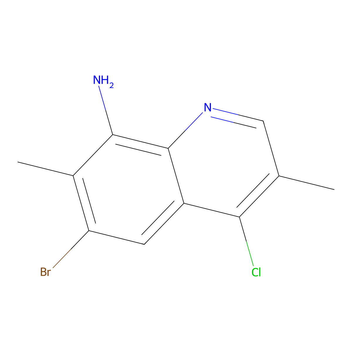 6-Bromo-4-chloro-3,7-dimethylquinolin-8-amine molecular structure, CAS 2060006-81-5