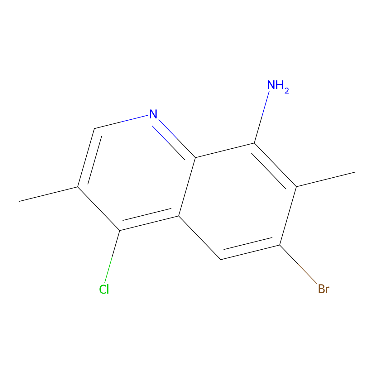 6-Bromo-4-chloro-3,7-dimethylquinolin-8-amine molecular structure, CAS 2060006-81-5