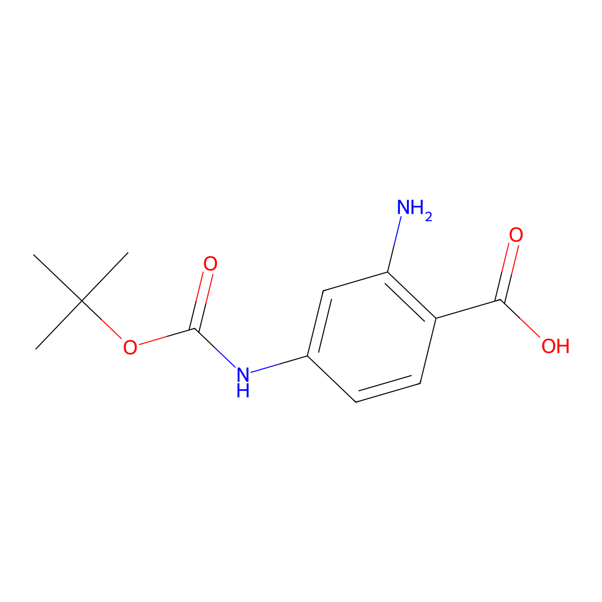 2-Amino-4-{[(tert-butoxy)carbonyl]amino}benzoic acid molecular structure, CAS 2060006-82-6