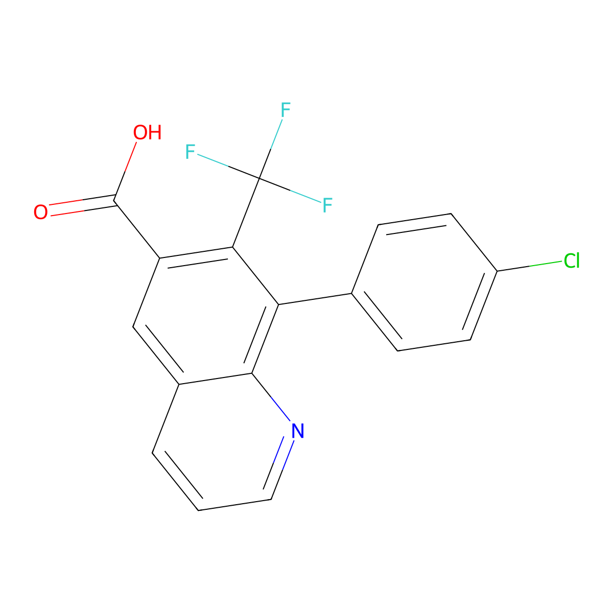 8-(4-Chlorophenyl)-7-(trifluoromethyl)quinoline-6-carboxylic acid molecular structure, CAS 2060006-83-7