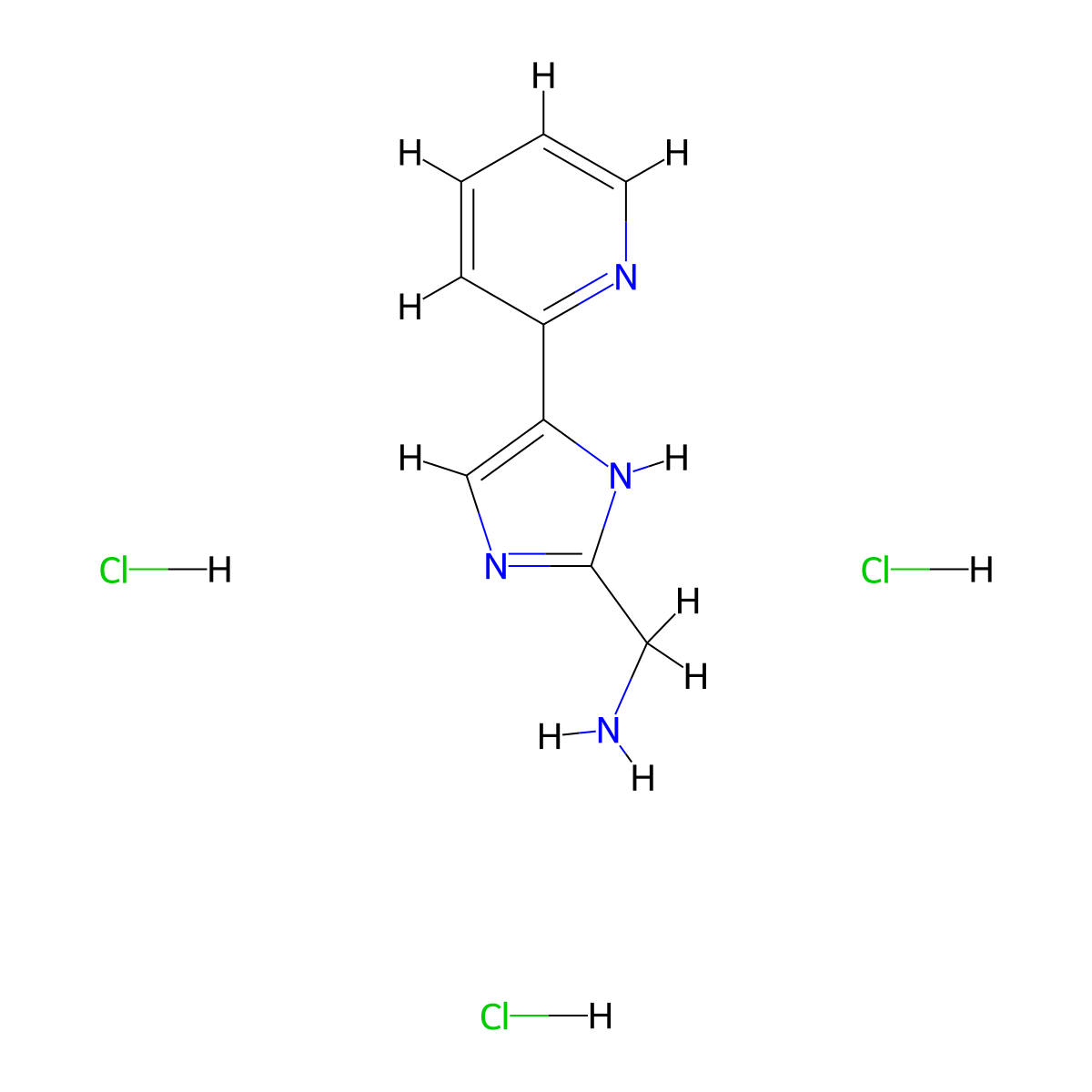 (5-(Pyridin-2-yl)-1H-imidazol-2-yl)methanamine trihydrochloride molecular structure, CAS 2060007-34-1