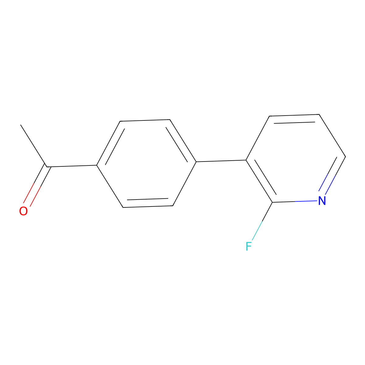 1-[4-(2-Fluoropyridin-3-yl)phenyl]ethan-1-one molecular structure, CAS 2060007-37-4