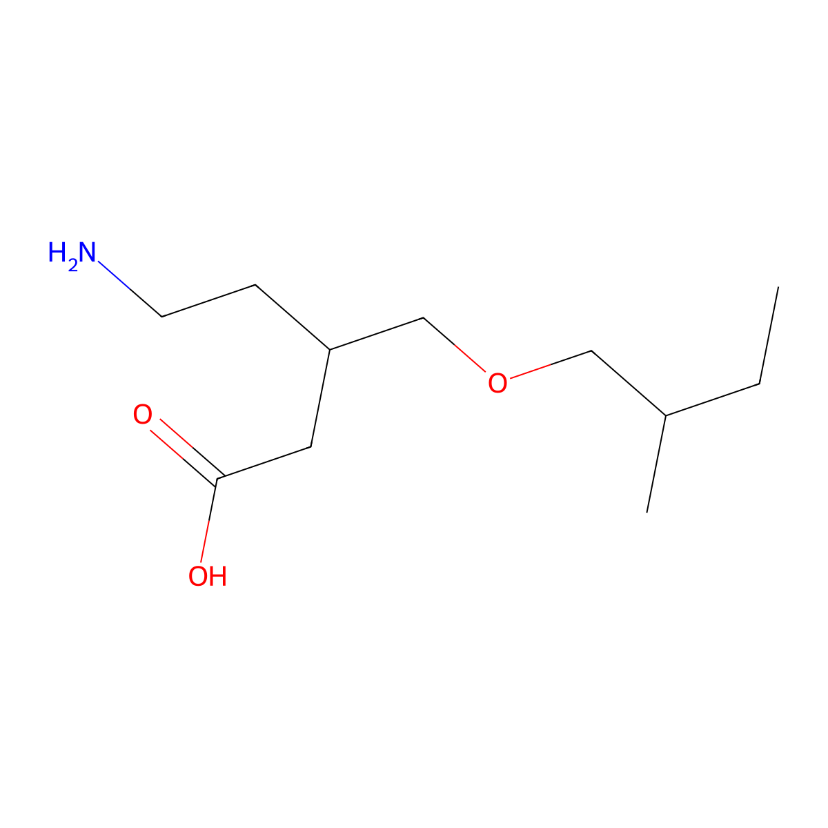 5-Amino-3-[(2-methylbutoxy)methyl]pentanoic acid molecular structure, CAS 2060007-38-5