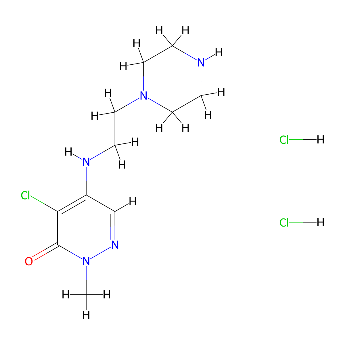 4-Chloro-2-methyl-5-{[2-(piperazin-1-yl)ethyl]amino}-2,3-dihydropyridazin-3-one dihydrochloride molecular structure, CAS 2060007-41-0