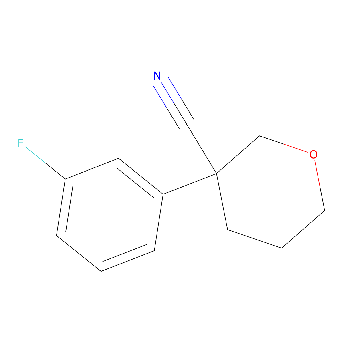 3-(3-Fluorophenyl)oxane-3-carbonitrile molecular structure, CAS 2060007-46-5