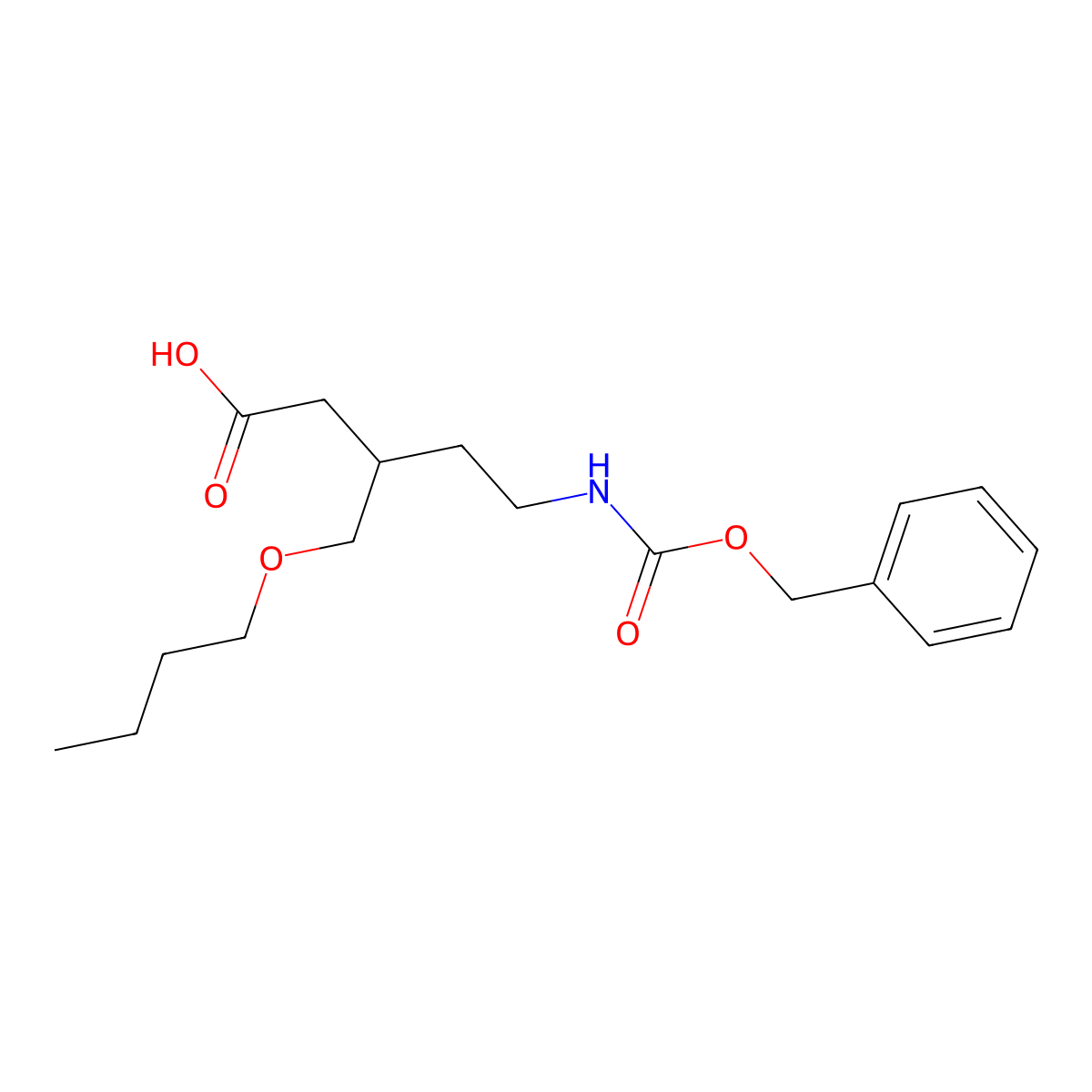 5-{[(Benzyloxy)carbonyl]amino}-3-(butoxymethyl)pentanoic acid molecular structure, CAS 2060007-48-7