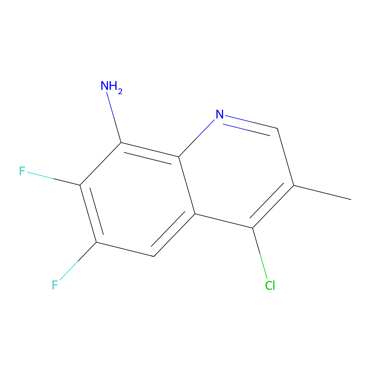 4-Chloro-6,7-difluoro-3-methylquinolin-8-amine molecular structure, CAS 2060007-49-8