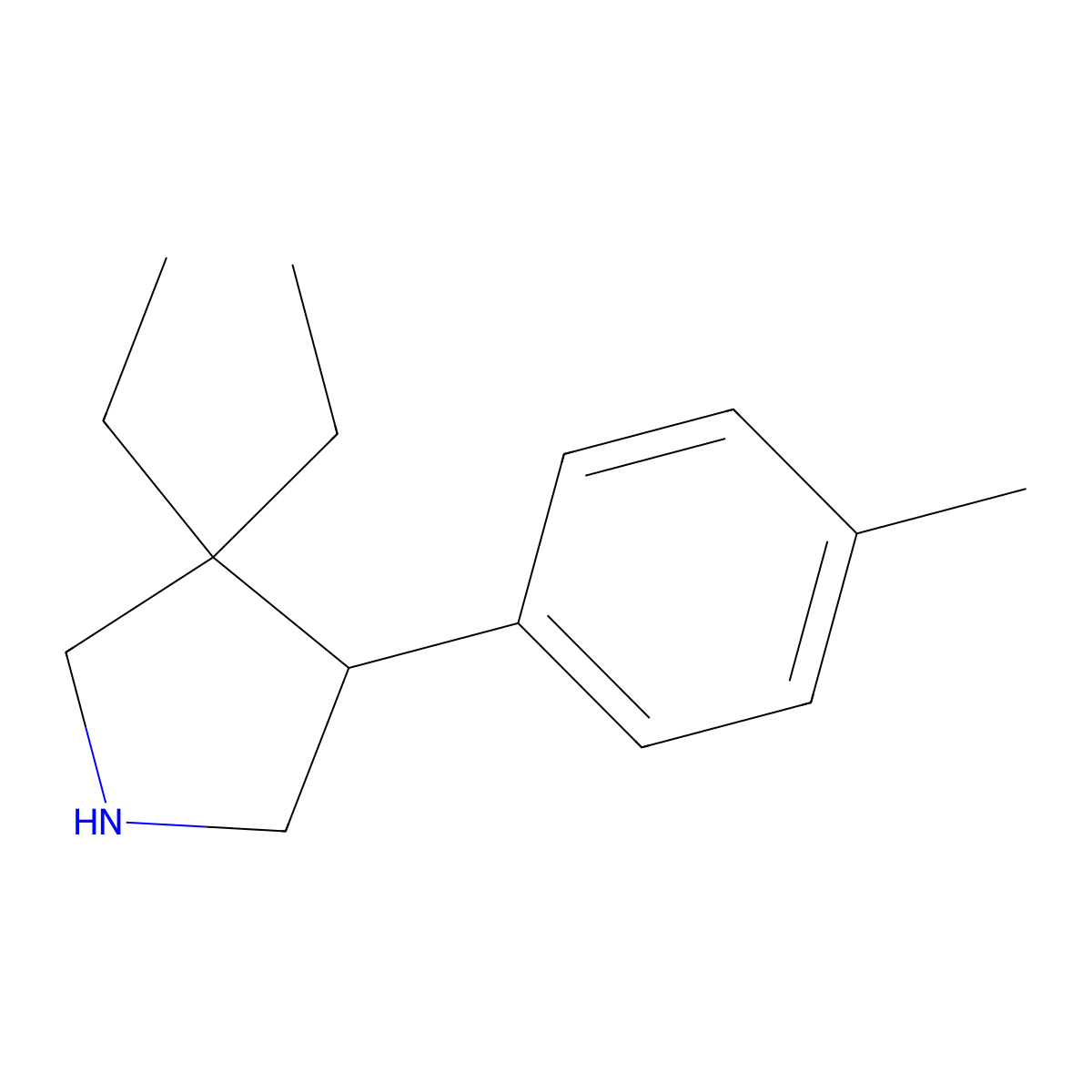 3,3-Diethyl-4-(4-methylphenyl)pyrrolidine molecular structure, CAS 2060007-61-4