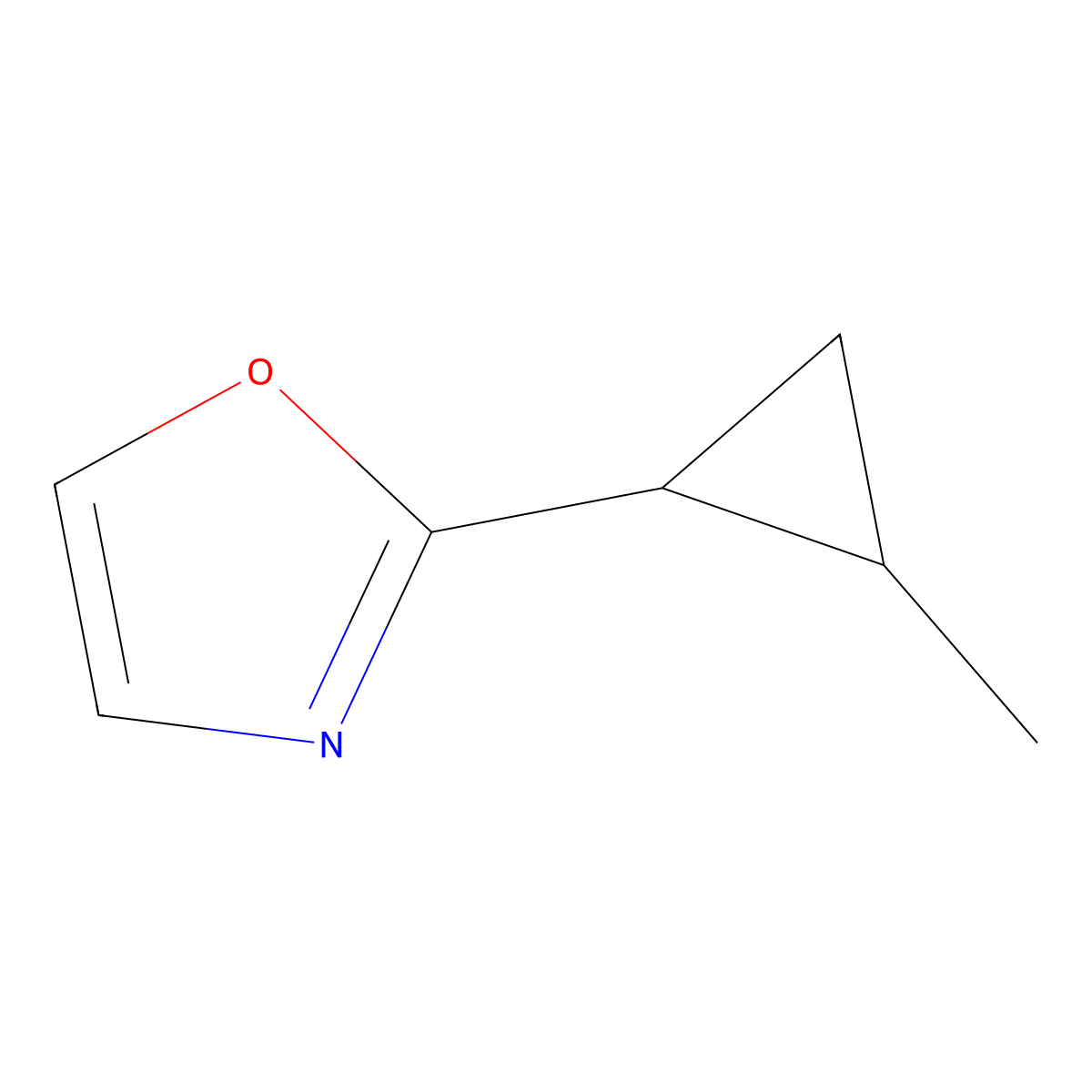 2-(2-Methylcyclopropyl)-1,3-oxazole molecular structure, CAS 2060007-63-6