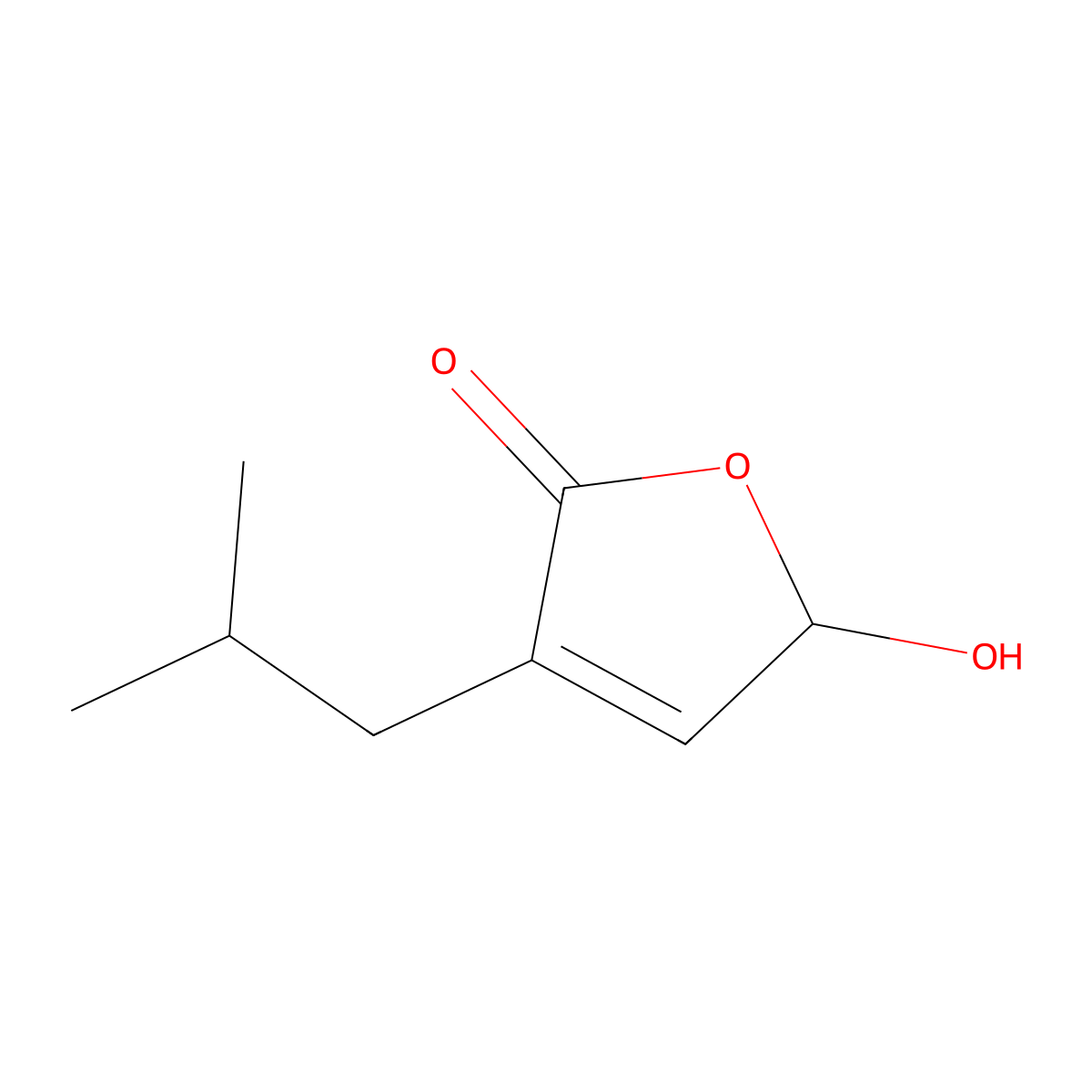 5-Hydroxy-3-(2-methylpropyl)-2,5-dihydrofuran-2-one molecular structure, CAS 2060007-70-5