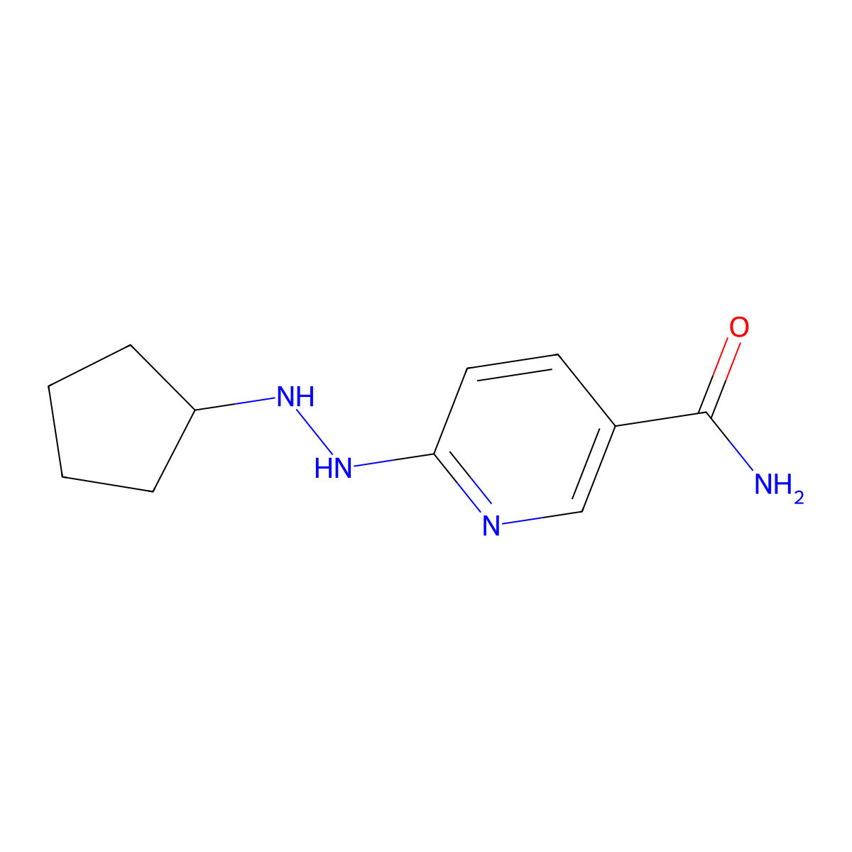 6-(2-Cyclopentylhydrazin-1-yl)pyridine-3-carboxamide molecular structure, CAS 2060007-79-4