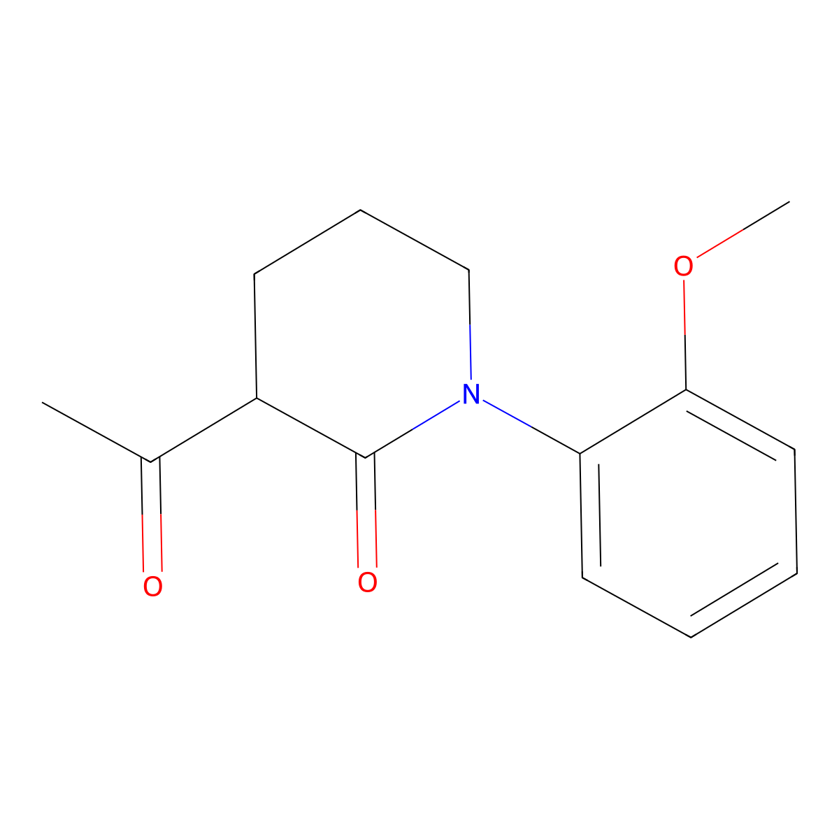 3-Acetyl-1-(2-methoxyphenyl)piperidin-2-one molecular structure, CAS 2060007-89-6